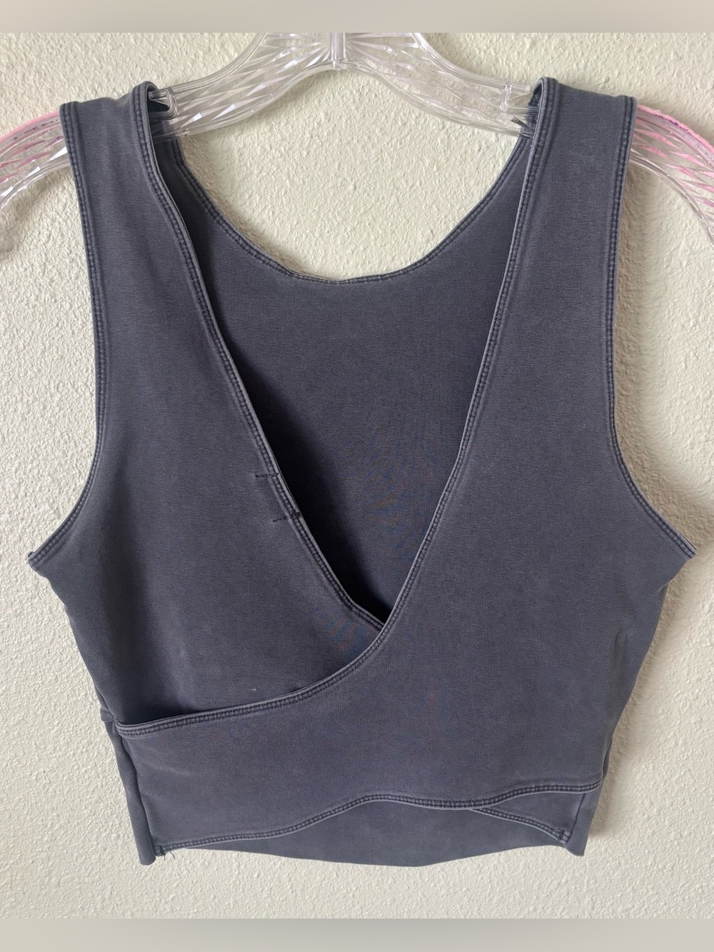 Movement by Free People Gray Wrapped Crossover Back Crop Top Size: Medium